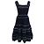 Sandro Pointelle-Strick Mini-Schwingkleid aus Navyblauer Viskose Marineblau