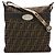 Fendi Selleria Zucca Logo Canvas Leather Schultertasche