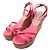Prada Sandali con zeppa in raso rosa fucsia