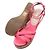 Prada Sandali con zeppa in raso rosa fucsia - vista 3