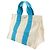 Hermès Hermes Bora PM Tote Bag in Hellblau und Weiß - Ansicht 2