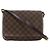Borsa a tracolla Louis Vuitton Musette Tango Marrone Damier ebene