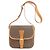 Céline Celine Macadam Leder Schultertasche Braun