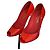 Chanel Peep-Toe Pumps Lackleder Rot Größe 39