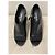 Chanel Botines Peep-Toe de Cuero Negro con Tacón de Perla - vista 4
