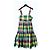 Kate Spade New York Coastal Plaid Stufen-Midikleid Weiß Rot Blau Mehrfarben Grün Gelb - Ansicht 2