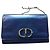 Christian Dior CD Wallet on chain style shoulder bag in navy blue leather