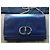Christian Dior CD Wallet on chain style shoulder bag in navy blue leather - view 2
