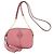 Borsa a tracolla in pelle rosa con logo Tory Burch