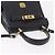 Borsa MCM Logogram Vicetos PVC 2way Nera Oro Auth 183880A Nero D'oro - vista 6