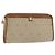 Clutch Christian Dior Honeycomb Canvas PVC Beige Auth ep14816