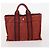 Hermès HERMES Fourre Tout Borsa in Cotone 5 Set Rosso Grigio Nero Auth ti3989 Marrone - vista 18