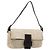 FENDI Mamma Baguette Schultertasche Perlen Elfenbein Silber Authentisch 185413V Roh