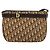 Borsa a Spalla Christian Dior Trotter Canvas Marrone Oro Auth bs35501 D'oro - vista 2
