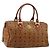 Borsa MCM Vicetos Logogram PVC Pelle Marrone Oro Auth 185111 D'oro