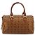Borsa MCM Vicetos Logogram PVC Pelle Marrone Oro Auth 185111 D'oro - vista 3
