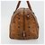 Borsa MCM Vicetos Logogram PVC Pelle Marrone Oro Auth 185111 D'oro - vista 4