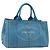 Borsa PRADA Kanapa MM in tela blu e oro autentica 185130 D'oro
