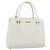Borsa a mano BURBERRY in pelle bianco argento Auth BA13365