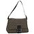 Borsa a tracolla FENDI Zucchino Canvas Mamma Baguette Beige Silver Auth 185079V Argento