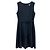 Autre Marque Vestido sem mangas plissado de rami e algodão azul marinho com cinto Max Mara S Collection