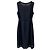 Autre Marque Vestido sem mangas plissado de rami e algodão azul marinho com cinto Max Mara S Collection - vista 2