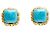 Chanel 1992 Orecchini Clip Gripoix Vetro Turchese Blu D'oro
