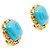 Chanel 1992 Orecchini Clip Gripoix Vetro Turchese Blu D'oro - vista 2
