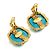 Chanel 1992 Orecchini Clip Gripoix Vetro Turchese Blu D'oro - vista 3