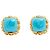 Chanel 1992 Orecchini Clip Gripoix Vetro Turchese Blu D'oro - vista 4