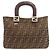 Borsa Fendi Zucca marrone pelle e tela
