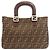 Borsa Fendi Zucca marrone pelle e tela - vista 2