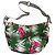 Borsa a tracolla Céline in tela con stampa floreale Rosa Bianco Verde Gold hardware