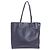 Borsa Tote Miu Miu Logo in pelle blu navy