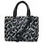 Longchamp Leopard Print 2-Way Lederhandtasche Schwarz Blau