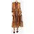 Gerard Darel Vestido midi de volantes con estampado de guepardo marrón - talla UK 14 Castaño - vista 3