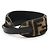 Tracolla in pelle con logo FF Fendi Beige - vista 2