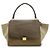 Céline Sac 2way en cuir et toile Celine Trapeze Marron Beige