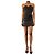 Iro Black strapless leather mini dress - size UK 6