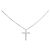 Autre Marque Collana con Croce in Diamanti in Oro Bianco Au750 Argento