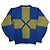 Christian Dior Wollstricktop Blau Gelb - Ansicht 6