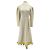 Autre Marque Cremefarbenes Kleid mit gelben Federn Beige