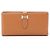 Hermès Hermes Bearn Soufflé Gold Bi-fold Long Wallet Braun
