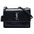 Borsa a tracolla Monogram Sunset in pelle nera con stampa coccodrillo misura Medium Saint Laurent Nero