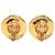 Chanel Gold CC Gold Plated Round Clip On Earrings Golden - view 2