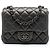 Chanel Gray Mini Square Classic Lambskin Single Flap Marrone Grigio antracite