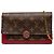 Portafoglio con catena Louis Vuitton Marrone Monogram Flore