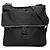 Bolso bandolera Prada Black Saffiano Trimmed Tessuto Zip Top Negro