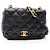 Borsa a mano Chanel Matelassé in pelle nera Nero