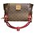 Bolso de hombro LOUIS VUITTON Olympe en lona Monogram y cuero Aurore Berry Francia Castaño Roja - vista 7
